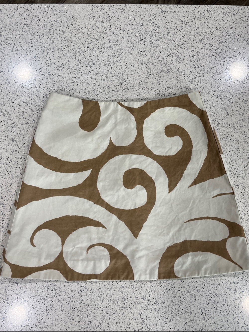 Marni Cream and Brown Patterned A-Line Skirt